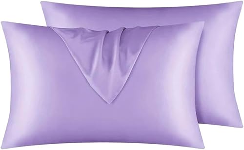 Vista 15 de SkinBiome Juego de 2 fundas de almohada de satén Fundas de almohada de seda para cabello y piel Fundas de almohada refrescantes con cierre