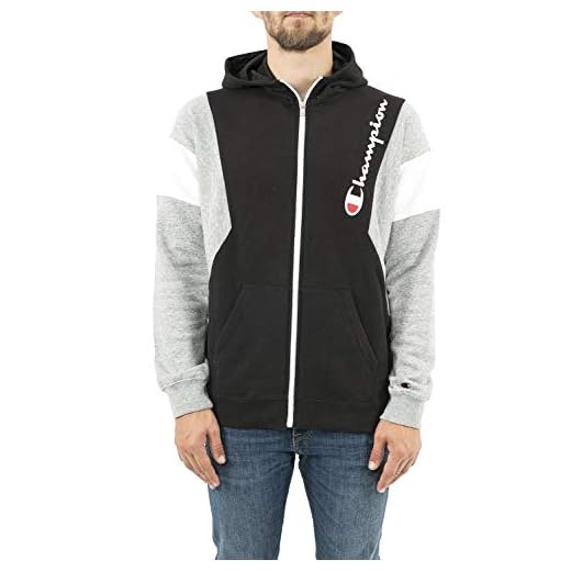 Champion herr huva full dragkedja sweatshirt svart