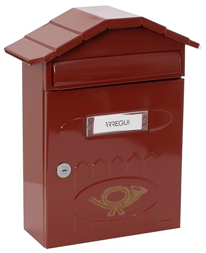 ARREGUI Villa E5002 Boîte aux Lettres Individuelle en Acier, Taille M (Courrier Format A4, Magazine), Boîte aux Lettres Murale de grosse épaisseur,...