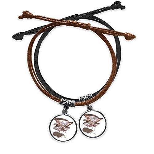 Bracelet double en cuir de qualité supérieure avec illustration champignons