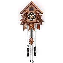 Clock with Decorations and Swinging Pendulum Cherry