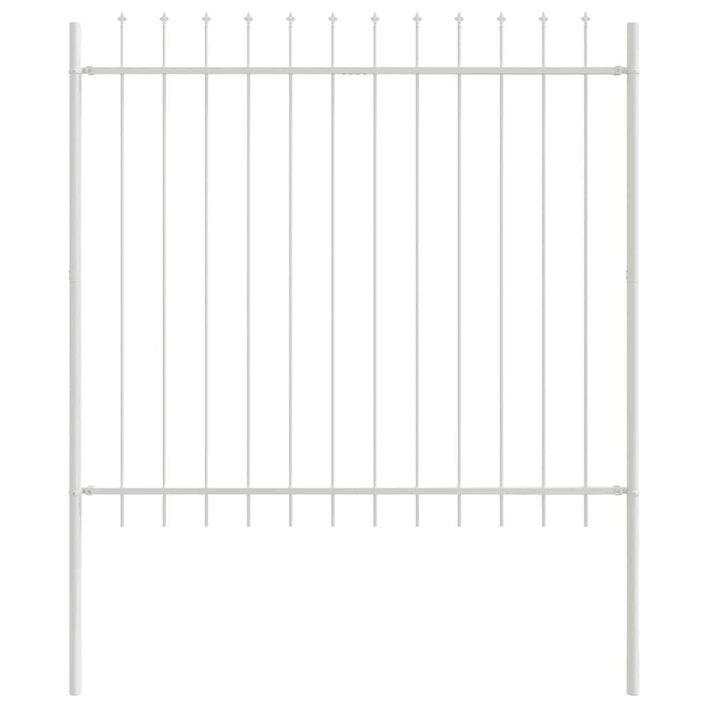 Ogrodzenie ogrodowe, białe, 11,9 x 1,5 m, stal malowana proszkowo, trwałe, odporne na promieniowanie UV i wodę, przemysłowe wzornictwo, do ogrodu i na taras, łatwa pielęgnacja