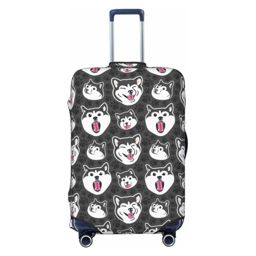 HUSKY Face Travel Luggage Covers - Elasticity Suitcase Covers Protector for Luggage 18-32 Inch