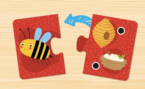 Image of Lisciani - Baby Animals - Educational Game with Carotina Talking Light Pen - Gift Idea for Children from 2 Years - 10 Puzzles of 2 Pieces - Interactive Quiz Learn About Baby Animals