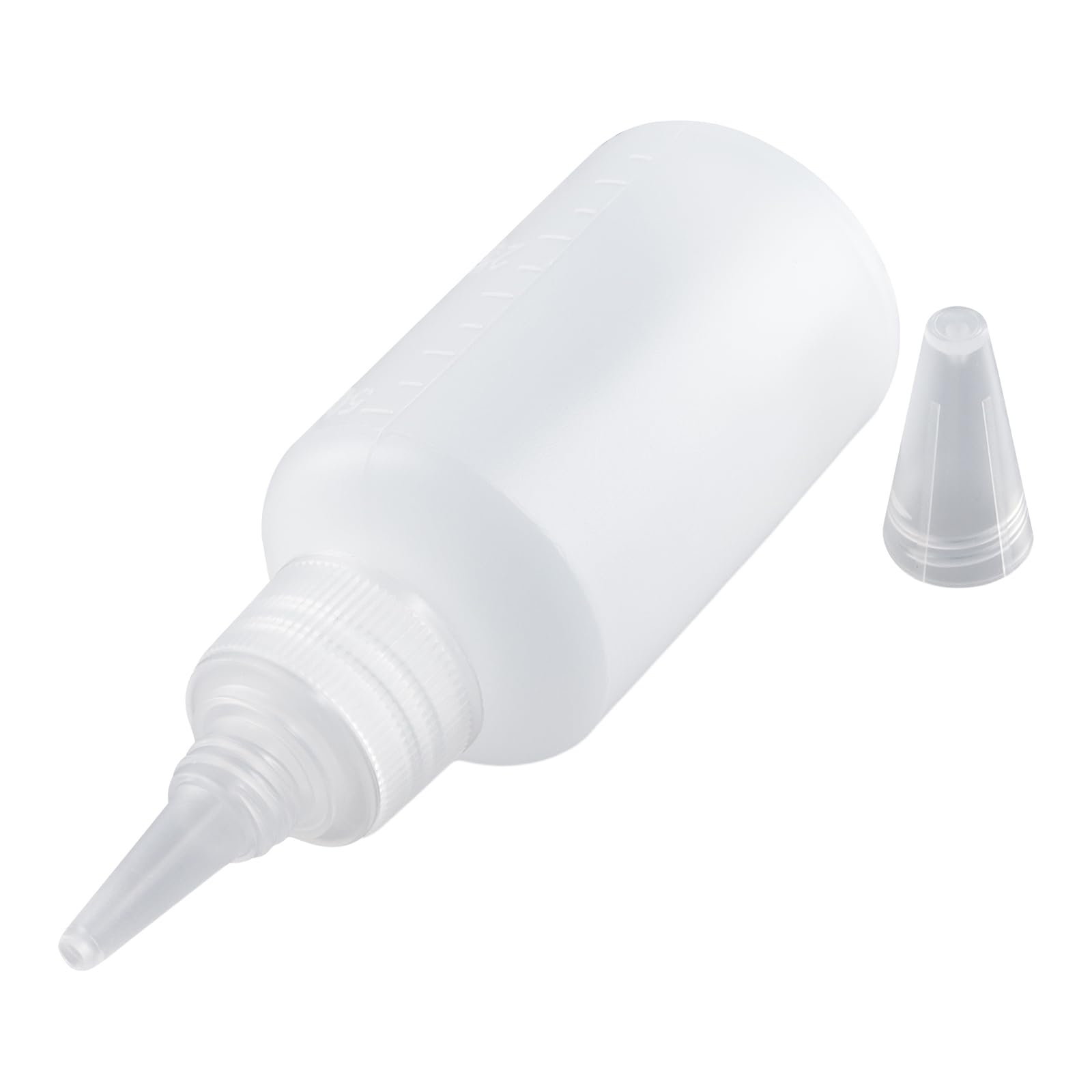 Lot de 100 flacons applicateurs semi-transparents de 50 ml avec entonnoirs pour condiments pour peinture, artisanat, liquides, loisirs créatifs, peinture
