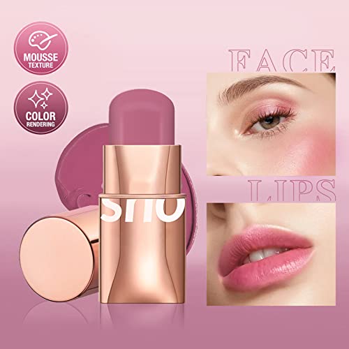 Newbang Cream Blush Stick For Cheeks Makeup,Waterproof Blush Face Stick Multi-Use Lip And Cheek Tint,Matte Finish Lightweight Easy To Blend Natural Cream Blusher Makeup For All Skin Tones- Pink #TOP2