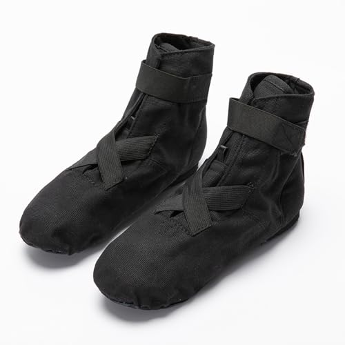 Girls Canvas Jazz Dance Shoes Ballet Practice Crossover Straps Dancing Boots for Kids2