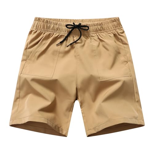 ZooYung Baby Boys Running Shorts Toddler Quick Dry Lightweight Athletic Shorts with Pockets for Kids Workout Gym Training Outdoor(3736-Khaki4T)