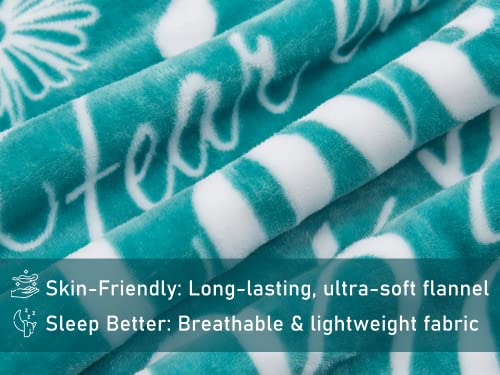 Christian Throw Blanket Religious Gifts With Faith Hope Love Messages For Christian Gifts For Women | Inspirational Fluffy Blankets | Snuggly Soft And Cozy Blanket Christian Decor | 50" X 60" Teal #TOP5