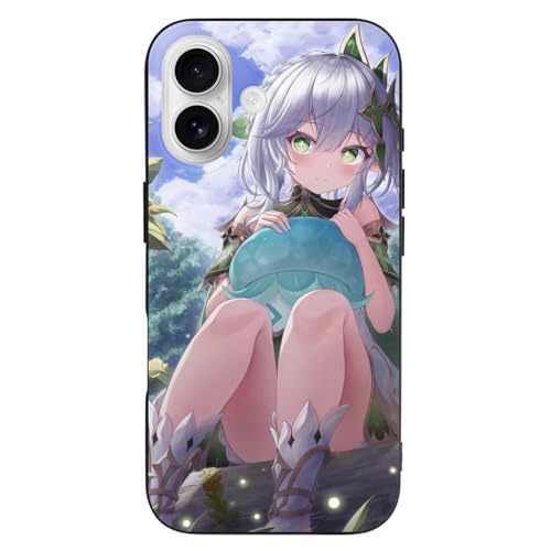 BFLiRuW iPhone 16 �p �P�[�X �i�q�[�_ Genshin �L�����N�^�[�� iPhone 16 Plus Pro Max 16 E �p �J�o�[ ���ϖh�~ ����~�� �w��h�~ �ϏՌ� �����h�~ �ϋv�� iPhone 16