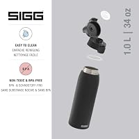SIGG - Edelstahl Trinkflasche - Shield ONE Black - Für Kohlensäurehaltige Getränke Geeignet - Auslaufsicher - Federleicht - BPA-frei - Outdoor & Fitness - Schwarz - 1L – Ansicht 3