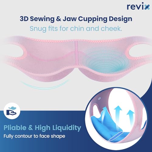 Image of REVIX Wisdom Tooth Ice Pack Wrap with 3D Sewing Design Face Ice Wrap for Jaw, TMJ, Oral Discomfort, Teeth Removal and Dental Implants, Super Snug Fit with 4 Hot Cold Packs Reusable, Pink