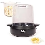 Gadgy Popcorn Machine – 500W Electric Hot Oil Popcorn Maker with Non-Stick Plate, Lid & Stirrer – Large 24-Cup Popper for Home, Parties, Movie Night – Butter, Sugar & Spice Compatible (Matte Black)