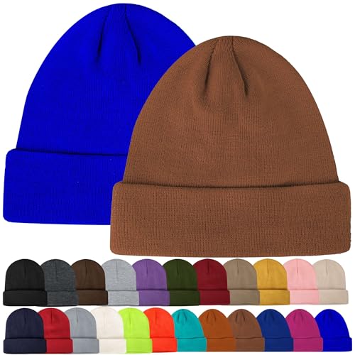 lucdnc Beanies for Men Women 2 Pack Fall Winter Warm Knit