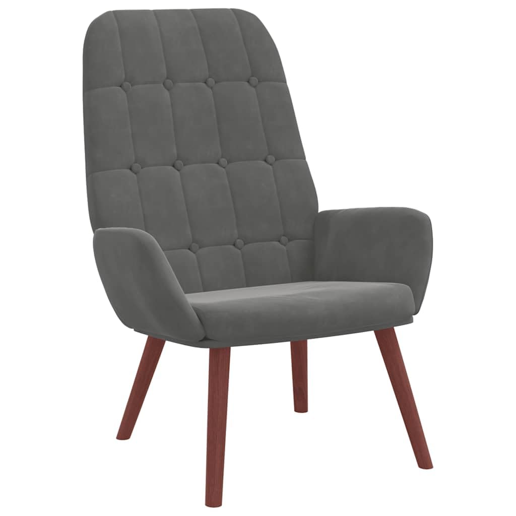 Sillón de relax gris oscuro, estructura de metal, 70 x 77 x 94 cm, sillón con reposabrazos, salón, oficina, dormitorio, balcón, oficina en casa