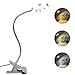 48 LED Leselampe Klemmbar, 7W Klemmleuchte USB Dimmbar mit Schwanenhals, 3 Farbwechsel, Klemmlampe Leselampe Bett für Kinder, Makeup Light, Bett Lampe Kopfteil, Schreibtischlampe Silber