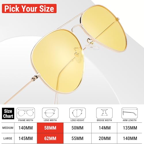 Image of Pro Acme Aviator Sunglasses for Men Women Classic Polarized UV400 Protection