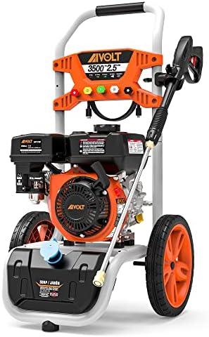 AIVOLT Gas Pressure Washer, 3500 PSI 2.5 GPM Gas Powered Pressure Washer Heavy Duty Power Cleaning Machine Gasoline High Pressure Cleaner with Soap Tank and 5 Quick-Connect Nozzles