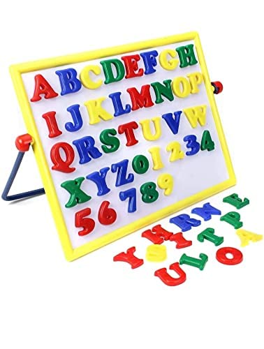 Toy World Deluxe Alpha Magnetic 2 in 1 White & Black Board/Slate with Duster & Chalk Toddler Learn Draw & Play - Big (B09XBV1TWC) Amazon Price History, Amazon Price Tracker