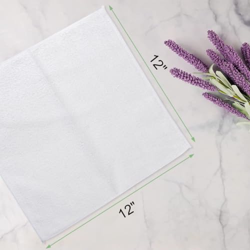 Image of UNIMADE Washcloths Bulk - 400 Pack - Face Towels (12 inch x 12 inch), Highly Soft Wash Cloths and Hand Towels, Fast Drying Multi-Purpose Microfiber Cleansing Cloths for Bathroom, Hotel, Spa, and Salon - White