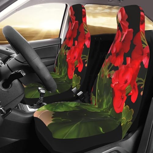 Housse de siège de voiture Red Geraniums universelle imperméable lot de 2