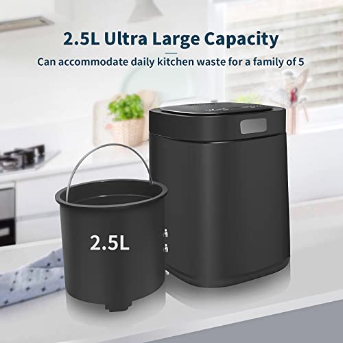 Electric Compost Bin, Smart Waste Compost Machine Indoor/Outdoor, Electric Composter For Kitchen, Auto Home And Kitchen Composter, Food Waste Cycler With 2.5L Capacity, Black #TOP6