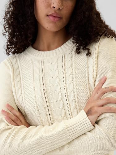 Image of Gap Women's Cable Crewneck Sweater