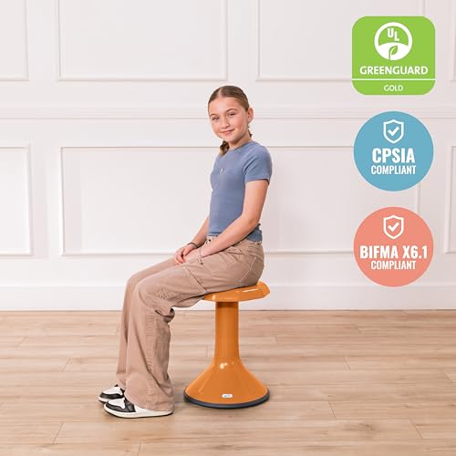 Image of ECR4Kids ACE Active Core Engagement Wobble Stool, 18-Inch Seat Height, Flexible Seating, Orange