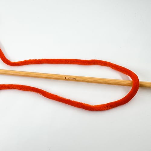 Image of Cuddly Velvet Chenille Yarn, Super Soft Fluffy Bulky for Knitting Crocheting Crafting Blanket Amigurumi, Durable for Shedding, 100 Gram (3.53 Ounces) 109 Yards (100 Meters) (Deep Orange)