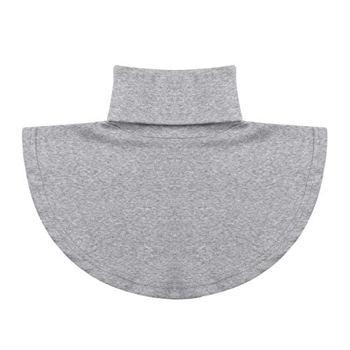 renvena Krageneinsatz Damen Blusenkragen Einsatz Fake Kragen Abnehmbare Hälfte Shirt Bluse Unterhemd Baumwolle Rollkragen Freizeitkleidung Grau (Type B) One Size Cover