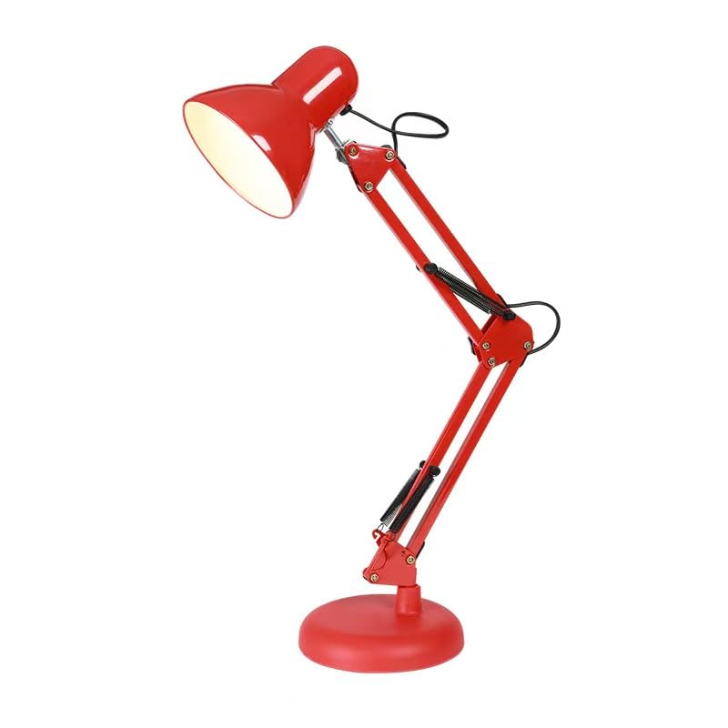 Genérico FLEXO ARQUITECTO ROJO PORTALAMPARAS E27 FLEXIBLE, LAMPARA ESCRITORIO VINTAGE BOMBILLA