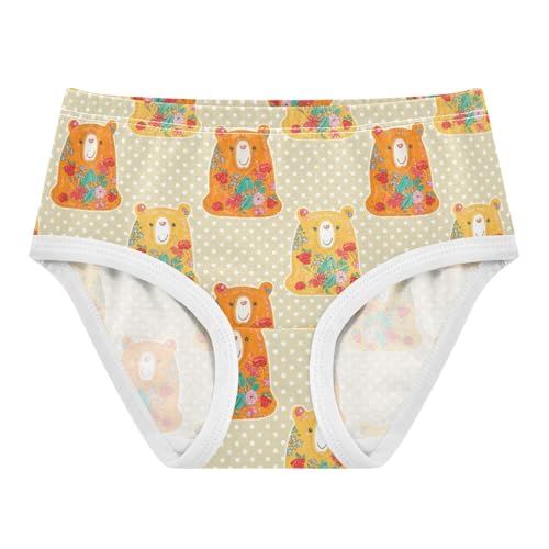 Joisal Cute Bears Floral Toddlers Underwear Floral 2t Cotton Little Girl Panties Bright Underpants Briefs