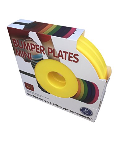 WOD Toys Colored Bumper Plates Mini - Add On Bumper Plates for The Barbell Mini - Safe, Durable Fitness Toys for Kids (Yellow)