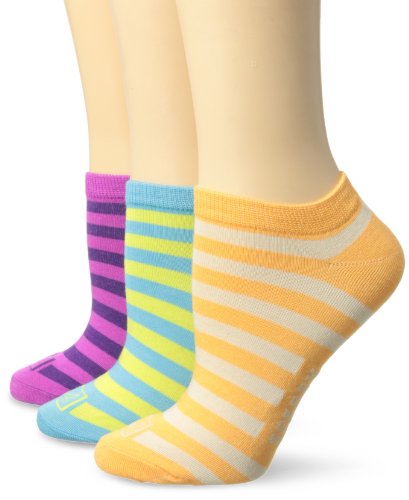 Sperry Top-Sider Women's Signature Stripe 3 Pair Pack Low Cut Socks, Bachelor Button, 9-11