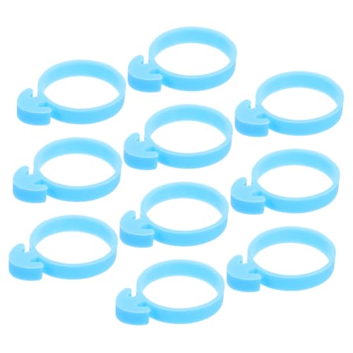 Zerodeko 10 Pezzi in Silicone per Sacchetti da Fasce Tenuta Rotonde Antigoccia per Sacchetti da Decorazione Torte Accessori da Resistenti e Facili da Usare Colore Azzurro