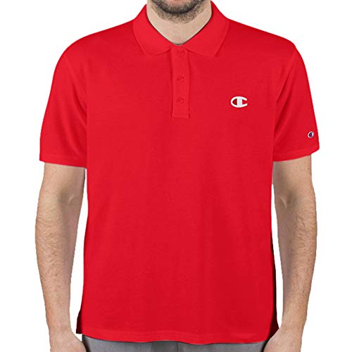 Champion Mens Short Sleeve Polo Shirt Logo Extended Sizes for Men Red