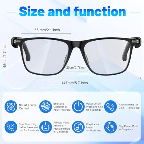 Shovira AI Translation Smart Glasses with 138 Languages Bluetooth Compatible ChatGPT Photo - image 2