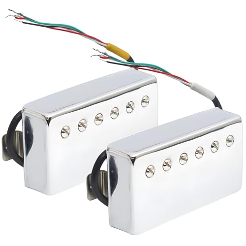 2 pastillas de guitarra eléctrica de doble bobina de 50 mm, 52 mm, construcción de metal para guitarras Lp, Sg, Es