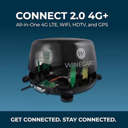 Image of Winegard Connect 2.0 4G+ WF2-95B - Outdoor 4G LTE Router, Wi-Fi Booster & HDTV /AM-FM Antenna, Long-Range Wi-Fi