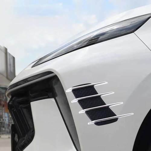 Image of SARTE Car Fender Chrome Side Vent Trim Universal Hood Scoop Intake Air Flow Vent Cover Stylish Fender Protector for Suv Sedan Hatchback Exterior Decoration Accessory