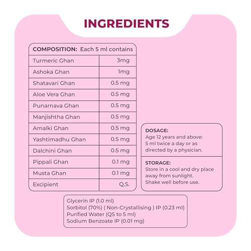 Image of SONARK'S NISARGA HERBS FemEase Ayurvedic Syrup (150ml) - Natural Menstrual Relief & Hormonal Balance Tonic - With Ashoka, Shatavari & Aloe Vera for PMS, Cramp & Bloating Support