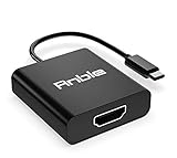 USB C to HDMI, Anble USB 3.1 Type C (USB-C & Thunderbolt 3 Compatible) to HDMI Female 4K Converter (DP Alt Mode) Adapter for The New MacBook 2017/Chromebook Pixel/Yoga 900/Lumia 950/950XL, Black