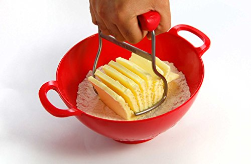 Kitchen Innovations FBA_KI-100102 Perfect Pie Blender, Pastry Cutter-Best in Class-Stainless Steel Blades with Ergonomic Handle-Red, Small - Thumbnail 2