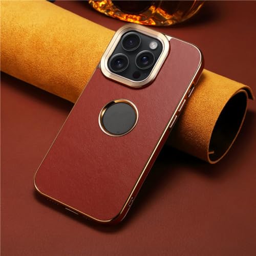 Coque en cuir iPhone 15 Pro haut de gamme et antichoc style mode