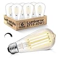 Lumiverse Edison Bulbs 60W Equivalent, Dimmable LED Light Bulbs, CRI 90+, Vintage E26 Lightbulbs, 2700K Warm White, ST19 ST58, 5.5W, Antique Clear Glass, 6 Pack