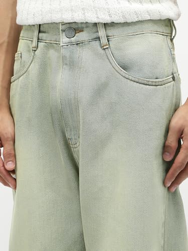Image of Urbano Fashion Men's Loose Baggy Fit Heavy Washed Jeans Non-Stretchable