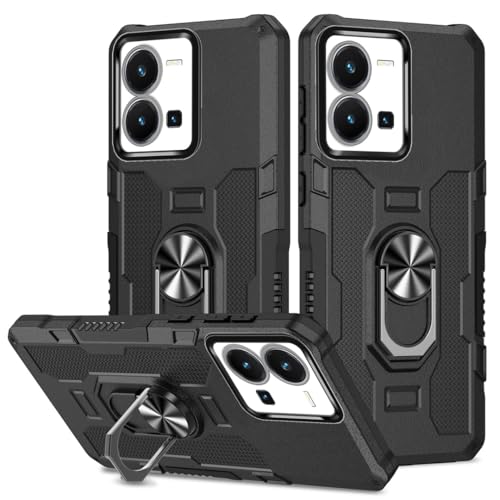 Coque Vivo Y35 antichoc militaire noire avec anneau