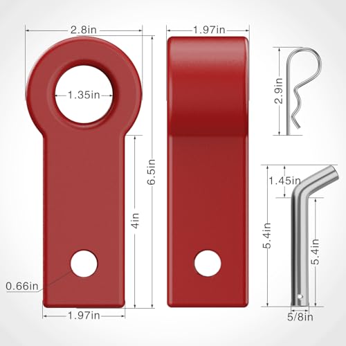 Image of Nilight Aluminum Soft Shackle Hitch 2 inch Receiver Off-Road Towing Accessory