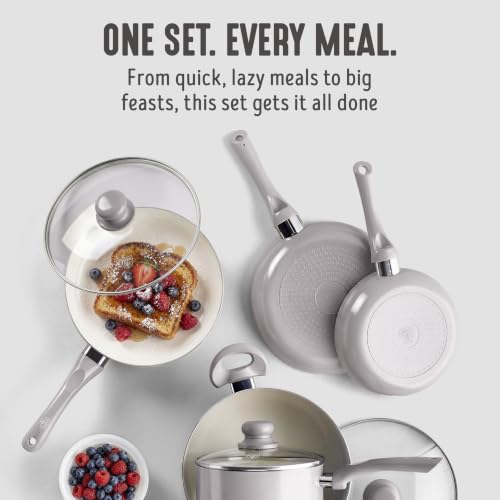 Image of GreenLife 16pc Ceramic Nonstick Pots & Pans Cookware Set, Light Gray