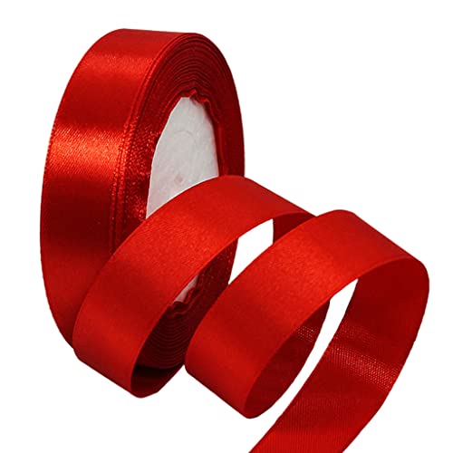22m Satinband Geschenkband Rot 20mm Breit,Seidenband Rot Dick Schleifenband Satin Dekoband Geschenkverpackung Deko Band Stoffband für Halloween...